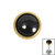 Titanium Bezel Set Black Onyx Stone Top for Internal Thread shafts in 1.2mm - SKU 69794