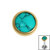 Titanium Bezel Set Turquoise Stone Top for Internal Thread shafts in 1.2mm - SKU 69796