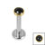 Titanium Internally Threaded Labrets 1.2mm - Titanium Bezel Set Black Onyx Stone Top - SKU 69803