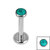 Titanium Internally Threaded Labrets 1.2mm - Titanium Bezel Set Turquoise Stone Top - SKU 69809