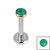 Titanium Internally Threaded Labrets 1.2mm - Titanium Bezel Set Turquoise Stone Top - SKU 69817