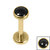 Titanium Internally Threaded Labrets 1.2mm - Titanium Bezel Set Black Onyx Stone Top - SKU 69833