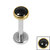 Titanium Internally Threaded Labrets 1.2mm - Titanium Bezel Set Black Onyx Stone Top - SKU 69851