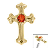 Titanium Claw Set Jewelled Cross Top for Internal Thread shafts in 1.2mm - SKU 69870