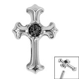 Titanium Claw Set Jewelled Cross Top for Internal Thread shafts in 1.2mm - SKU 69871