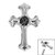 Titanium Claw Set Jewelled Cross Top for Internal Thread shafts in 1.2mm - SKU 69871