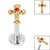 Titanium Internally Threaded Labrets 1.2mm - Titanium Claw Set Jewelled Cross - SKU 69879