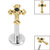 Titanium Internally Threaded Labrets 1.2mm - Titanium Claw Set Jewelled Cross - SKU 69891