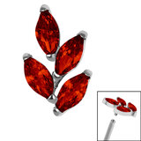 Titanium Claw Set Marquise Jewelled Leaf for Internal Thread Shafts in 1.2mm - SKU 69897