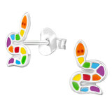 Sterling Silver Rainbow Snake Ear Stud Earrings - SKU 69926