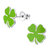 Sterling Silver 4 Leaf Clover Ear Stud Earrings - SKU 69930