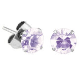 Steel Ear Stud Earrings - Claw Set Jewelled - SKU 69933