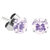 Steel Ear Stud Earrings - Claw Set Jewelled - SKU 69933