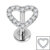 Titanium Internally Threaded Labrets 1.2mm - Titanium Pave Set Jewelled Everlasting Heart - SKU 69939