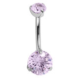 Belly Bar - Titanium Internal Thread Claw Set Double Jewelled Firework - SKU 69958