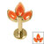 Titanium Internally Threaded Labrets 1.2mm - Titanium Claw Set Carnelian Marquise Stone Leaves Trio Top - SKU 69972