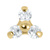 Gold Titanium Claw Set CZ Jewelled Mini Trinity for Internal Thread shafts in 1.2mm - SKU 70017