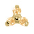 Gold Titanium Claw Set CZ Jewelled Mini Trinity for Internal Thread shafts in 1.2mm - SKU 70022