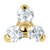 Gold Titanium Claw Set CZ Jewelled Trinity for Internal Thread shafts in 1.2mm - SKU 70095