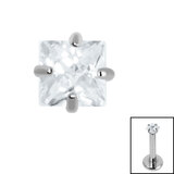 Titanium Claw Set Jewelled Square for Internal Thread shafts in 1.2mm - SKU 70249