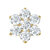 Titanium Claw Set Jewelled Primrose Flower for Internal Thread shafts in 1.2mm - SKU 70364