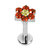 Titanium Internally Threaded Labrets 1.2mm - Titanium Claw Set Jewelled Primrose Flower - SKU 70381