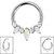 Titanium Anasia Claw set Opal and Jewelled Hinged Ring (Clicker) - SKU 70404