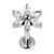 Titanium Internally Threaded Labrets 1.2mm - Titanium Claw Set Jewelled Lily Flower - SKU 70462