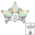 Titanium Claw Set Opal and Jewel Water Lily for Internal Thread shafts in 1.2mm - SKU 70661