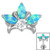 Titanium Claw Set Opal and Jewel Water Lily for Internal Thread shafts in 1.2mm - SKU 70663