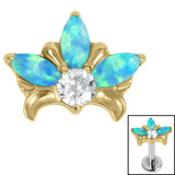 Titanium Claw Set Opal and Jewel Water Lily for Internal Thread shafts in 1.2mm - SKU 70664