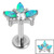 Titanium Internally Threaded Labrets 1.2mm - Titanium Claw Set Opal and Jewel  Water Lily - SKU 70683