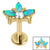 Titanium Internally Threaded Labrets 1.2mm - Titanium Claw Set Opal and Jewel  Water Lily - SKU 70695