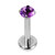 Titanium Internally Threaded Labrets 1.2mm - Titanium Claw Set Jewelled Round Stone Tops - SKU 70722