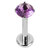 Titanium Internally Threaded Labrets 1.2mm - Titanium Claw Set Jewelled Round Stone Tops - SKU 70723