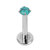 Titanium Internally Threaded Labrets 1.2mm - Titanium Claw Set Jewelled Round Stone Tops - SKU 70736