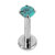 Titanium Internally Threaded Labrets 1.2mm - Titanium Claw Set Jewelled Round Stone Tops - SKU 70737