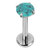 Titanium Internally Threaded Labrets 1.2mm - Titanium Claw Set Jewelled Round Stone Tops - SKU 70774