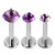 Titanium Triple Piercing with Titanium Tops - Internally Threaded Claw Set Round Stone Tops 1.2mm - SKU 70775