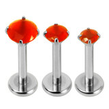 Titanium Triple Piercing with Titanium Tops - Internally Threaded Claw Set Round Stone Tops 1.2mm - SKU 70777