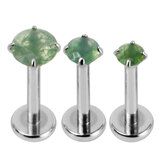 Titanium Triple Piercing with Titanium Tops - Internally Threaded Claw Set Round Stone Tops 1.2mm - SKU 70781