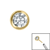 Titanium Threadless (Bend fit) Bezel Set Jewelled Balls - SKU 70787