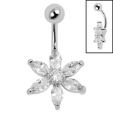 Belly Bar - Steel St Bernards Lily Flower - SKU 70906