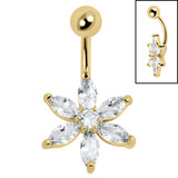 Belly Bar - Steel St Bernards Lily Flower - SKU 70907