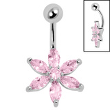 Belly Bar - Steel St Bernards Lily Flower - SKU 70908