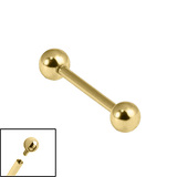 Gold Titanium Internally Threaded Micro Barbells 1.2mm - SKU 70911