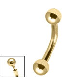 Gold Titanium Internally Threaded Micro Curved Bar 1.2mm - SKU 70917