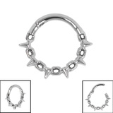 Titanium Spiked Chain Hinged Clicker Ring - SKU 70947