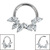 Titanium Claw Set Falling Leaves Marquise Hinged Clicker Ring - SKU 70959