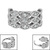 Steel Parisian Jewelled 3 Band Milgrain Cuff Hinged Clicker Ring - SKU 70967